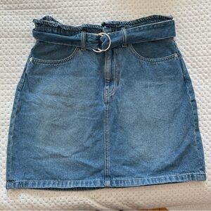 H&M Blue Denim Mini Skirt with Belt